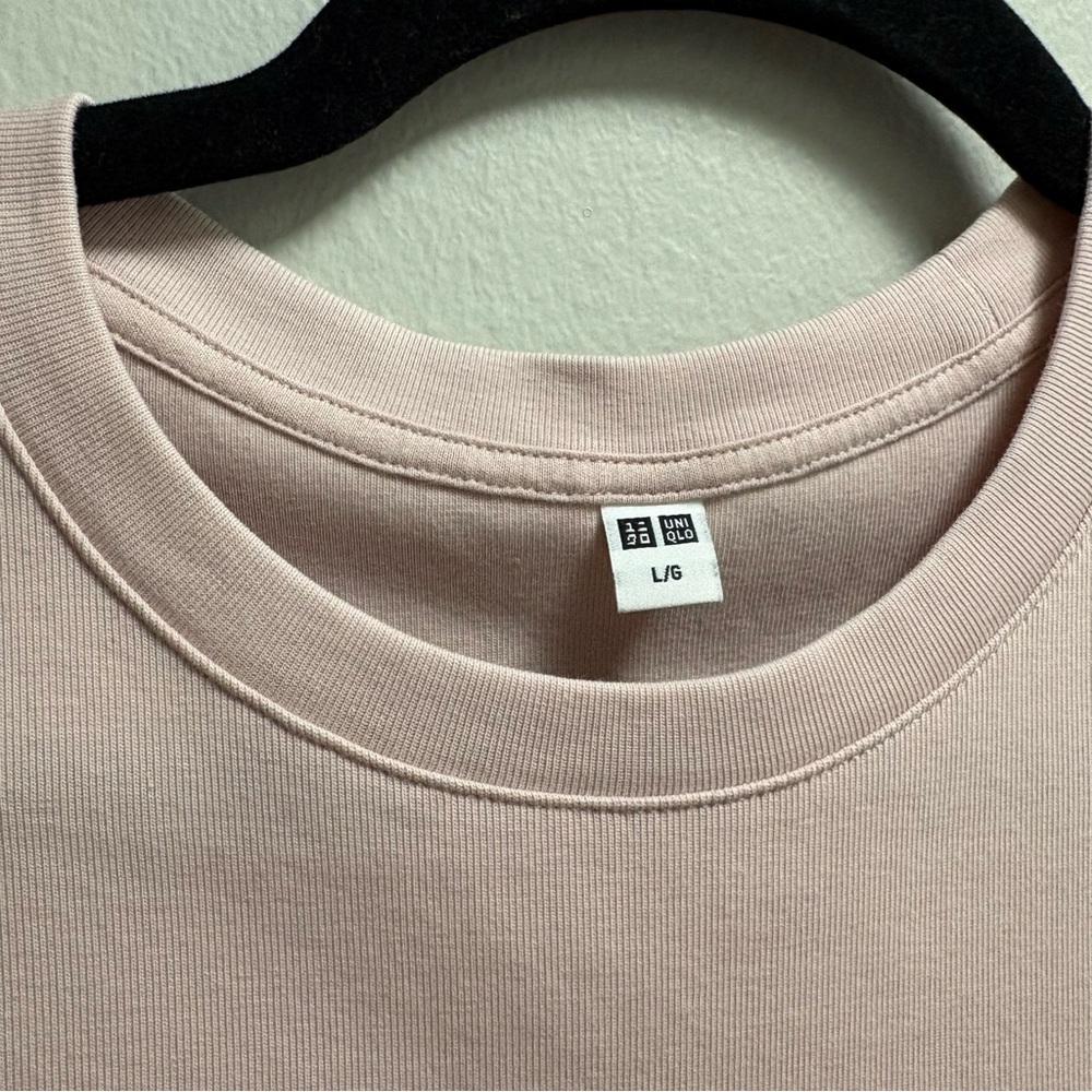 Uniqlo Pink Mini T-Shirt Short Sleeve Size Women's Large Cotton - Picture 4 of 8